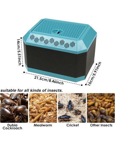 Caja de Cría de Insectos NOMOY H15-3 Ventilada 21.5x15x14cm