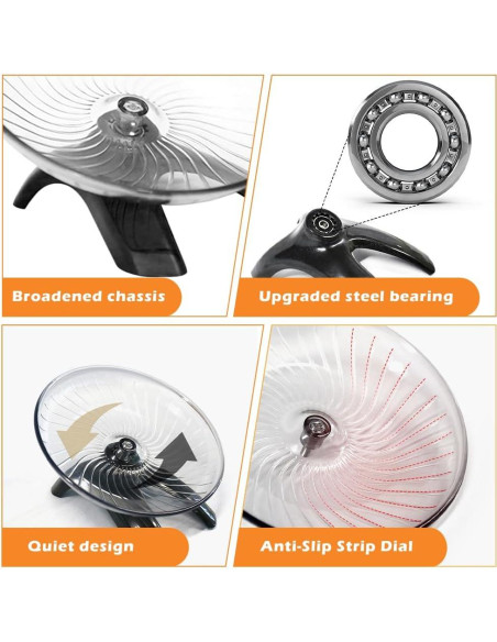 Rueda de Hámster Kakalote 18cm Gris - Juguete Silencioso Rueda de Hámster Kakalote 18cm Gris - Juguete Silencioso