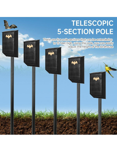 Poste Telescópico BBTEQEKN para Casas de Murciélagos 4.5m