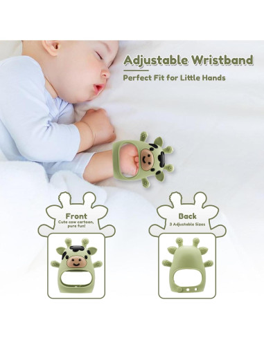 Paquete de 2 Juguetes de Dentición Silicona Bebés 0-12 Meses