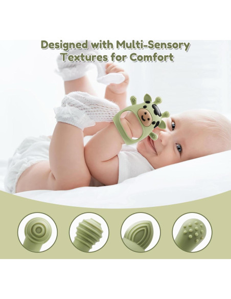 Paquete de 2 Juguetes de Dentición Silicona Bebés 0-12 Meses Paquete de 2 Juguetes de Dentición Silicona Bebés 0-12 Meses