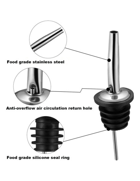 Vertedores de Acero Inoxidable BALTRE 2PCS para Botellas Vertedores de Acero Inoxidable BALTRE 2PCS para Botellas