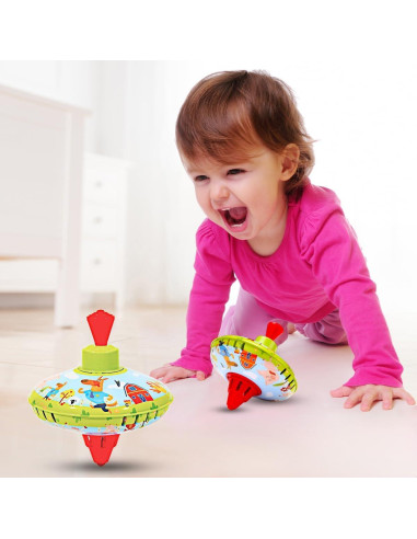 Trompo de Lata Beeqoo para Niños - Juguete Clásico 13.97 cm
