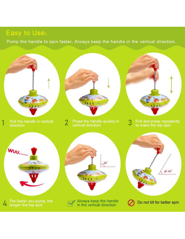 Trompo de Lata Beeqoo para Niños - Juguete Clásico 13.97 cm