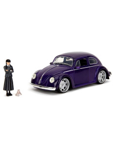 Juguete Volkswagen Beetle 1972 Jada Toys con Miércoles 7 cm