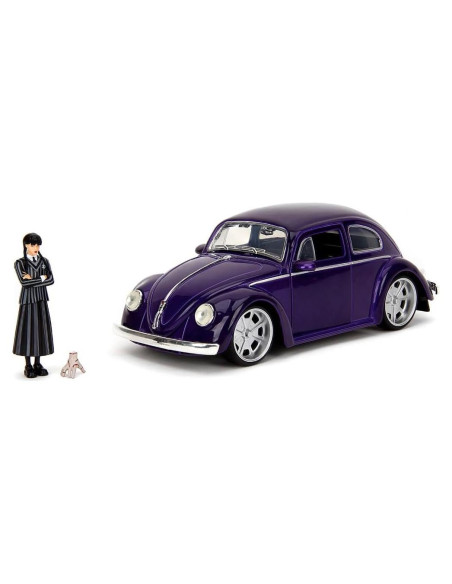 Juguete Volkswagen Beetle 1972 Jada Toys con Miércoles 7 cm Juguete Volkswagen Beetle 1972 Jada Toys con Miércoles 7 cm