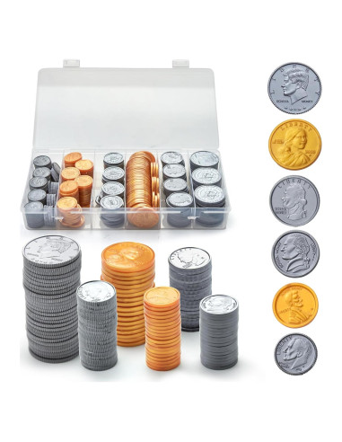 Juego de Monedas Falsas TH - 300 PCS para Niños, Educativo