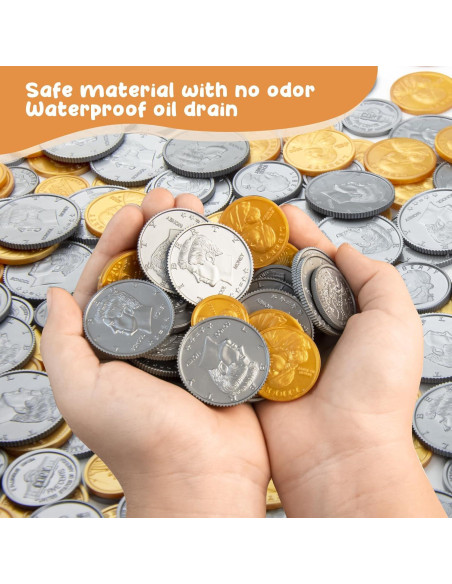 Juego de Monedas Falsas TH - 300 PCS para Niños, Educativo Juego de Monedas Falsas TH - 300 PCS para Niños, Educativo