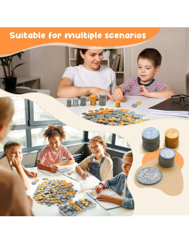 Juego de Monedas Falsas TH - 300 PCS para Niños, Educativo