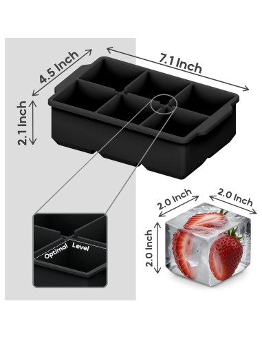 Bandeja de Hielo de Silicona KitchFort - 2 Piezas, 12 Cubos