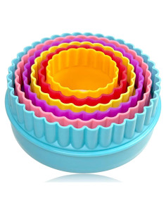 Juego de Cortadores de Galletas Redondos Yuntop - 6 Piezas de Plástico