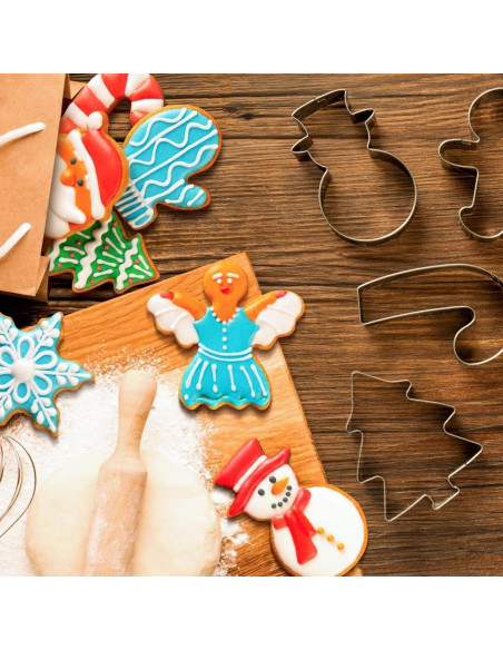 Juego de Cortadores de Galletas de Navidad Wmtidene 9 Piezas Juego de Cortadores de Galletas de Navidad Wmtidene 9 Piezas