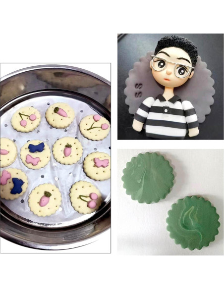 Juego de Cortadores de Galletas Redondos Yuntop - 6 Piezas de Plástico Juego de Cortadores de Galletas Redondos Yuntop - 6 Piezas de Plástico