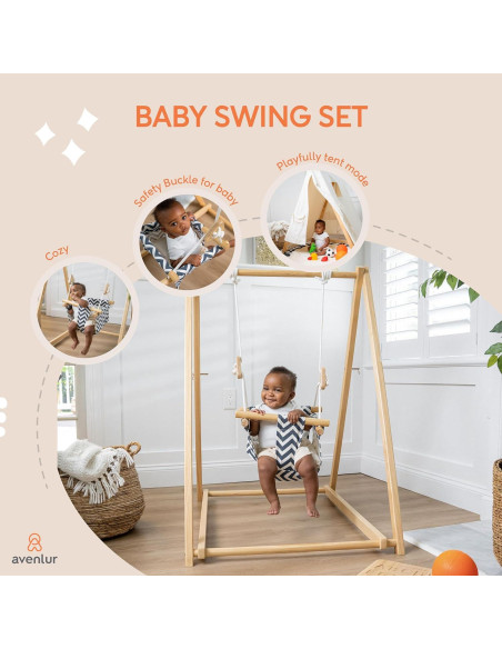Columpio Plegable Avenlur Abeto para Bebés 6-36 Meses Columpio Plegable Avenlur Abeto para Bebés 6-36 Meses