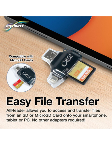 Lector de Tarjetas SD AllReader BoxWave USB-C USB-A Micro-USB Lector de Tarjetas SD AllReader BoxWave USB-C USB-A Micro-USB