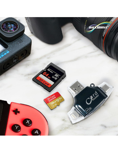 Lector de Tarjetas SD AllReader BoxWave USB-C USB-A Micro-USB