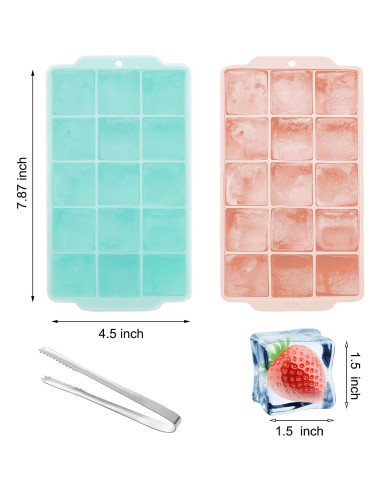 Bandeja de Hielo Reespring 2 Piezas Silicona 15 Cubos Grande