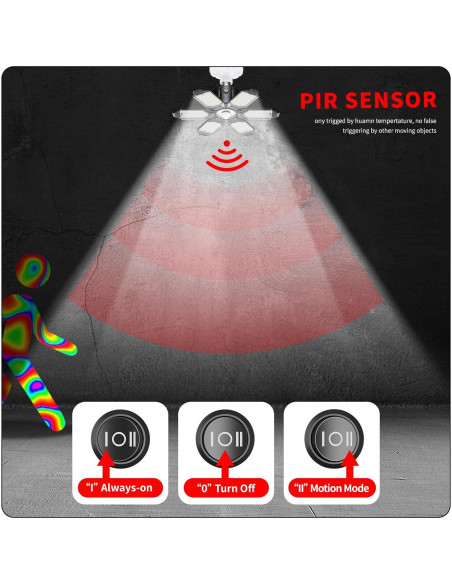 Luz de Garaje LED Hinersound Y6 con Sensor de Movimiento 200W 20000LM Luz de Garaje LED Hinersound Y6 con Sensor de Movimiento 200W 20000LM