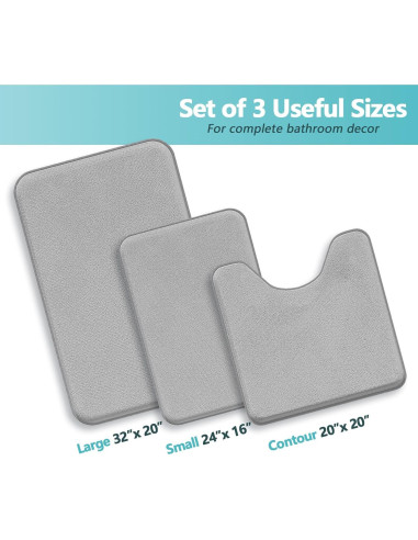 Conjunto de Alfombrillas de Baño RUN HELIX 3 Piezas Gris