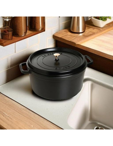 Asador Redondo STAUB de Hierro Fundido 12.6L Negro Asador Redondo STAUB de Hierro Fundido 12.6L Negro