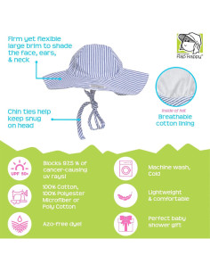 Sombrero Floppy Flap Happy UPF 50+ para Niñas - Grande Blanco 2