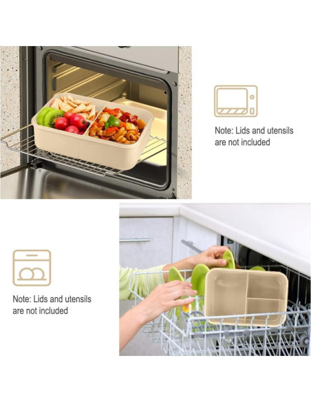 Caja Bento NatraProw 1200 ML A prueba de Fugas Caqui Caja Bento NatraProw 1200 ML A prueba de Fugas Caqui