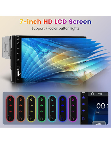 Estéreo de Coche Hodozzy 1 Din 7" CarPlay Bluetooth USB