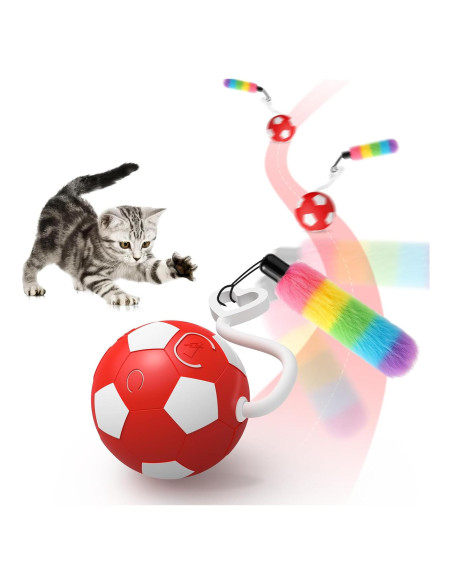 Juguete Interactivo para Gatos VIWIK Rojo, Bola Rodante Automática Juguete Interactivo para Gatos VIWIK Rojo, Bola Rodante Automática