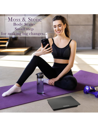 Balanza Digital Moss & Stone Negra 180kg Pantalla LCD
