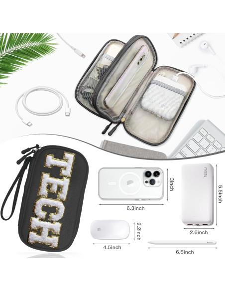 Estuche Organizador de Electrónica COSHAYSOO Negro 19x11x5.5cm Estuche Organizador de Electrónica COSHAYSOO Negro 19x11x5.5cm
