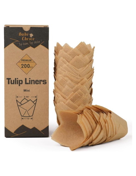 200 Mini Tuliperas Naturales Bake Choice para Cupcakes 200 Mini Tuliperas Naturales Bake Choice para Cupcakes