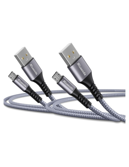 Cable de Carga Micro USB Ruaeoda 2Pack 6ft Trenzado Nylon Cable de Carga Micro USB Ruaeoda 2Pack 6ft Trenzado Nylon