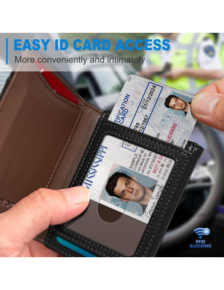 Billetera Airtag para hombres MIYOZI, cuero delgada, RFID, 14-16 tarjetas Billetera Airtag para hombres MIYOZI, cuero delgada, RFID, 14-16 tarjetas