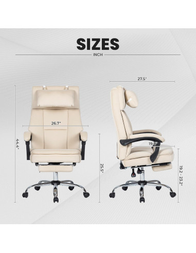 Silla de Oficina Ergonómica Ball & Cast Beige con Reposapiés
