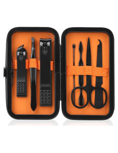 Juego de Manicura Fenlebeneil 8 Piezas Negro-Naranja