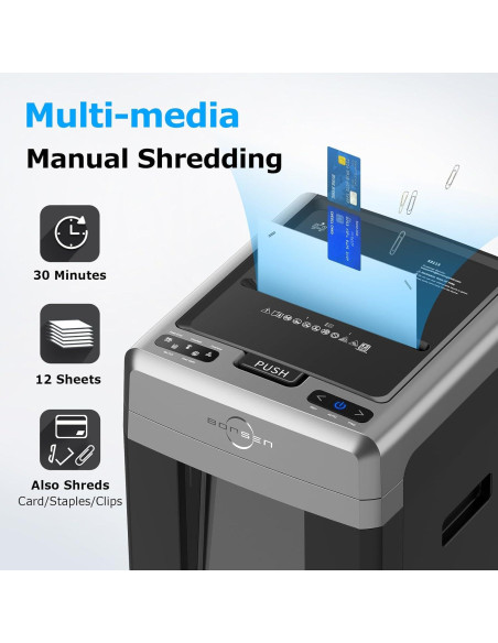 Trituradora de Papel BONSEN S3113 Automática 300 Hojas 60 Min Trituradora de Papel BONSEN S3113 Automática 300 Hojas 60 Min