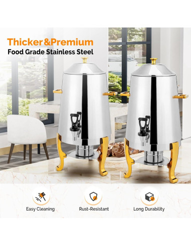 Dispensador de Bebidas ROVSUN 13L Acero Inoxidable Dorado