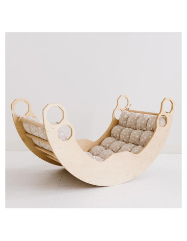 Arco de Escalada Montessori WOOD&ROOM con Cojín Beige