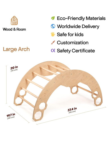 Arco de Escalada Montessori WOOD&ROOM con Cojín Beige
