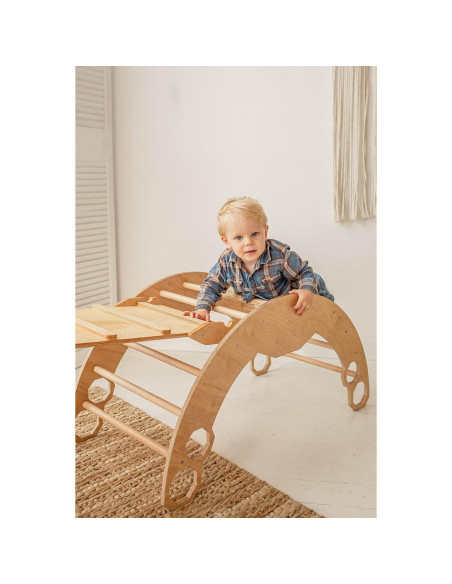 Arco de Escalada Montessori WOOD&ROOM con Cojín Beige Arco de Escalada Montessori WOOD&ROOM con Cojín Beige