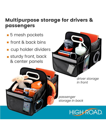 Caddy Organizador de Asiento Carro High Road Negro 34x24cm Caddy Organizador de Asiento Carro High Road Negro 34x24cm