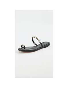 Sandalia plana Dolce Vita WINK para mujer cuero negro 2