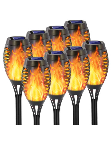 Antorchas Solares EOYIZW 8 Pack con Llama Parpadeante IP65