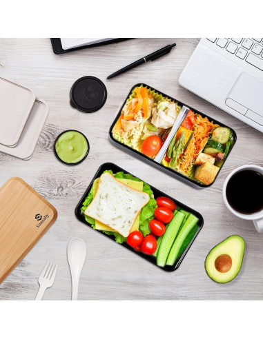 Caja Bento Sinnsally 1.4L a Prueba de Fugas con Utensilios