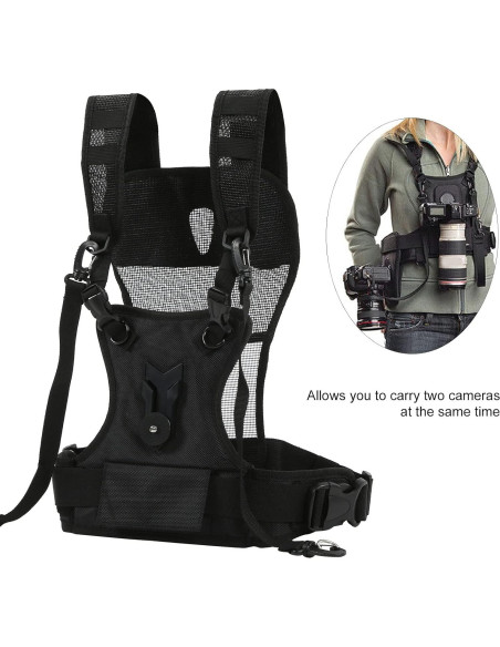 Arnés de cámara doble hombro Mrisata, nylon premium, ergonómico Arnés de cámara doble hombro Mrisata, nylon premium, ergonómico