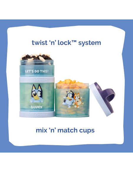 Contenedores apilables Whiskware Bluey para refrigerios - 3 tazas Contenedores apilables Whiskware Bluey para refrigerios - 3 tazas