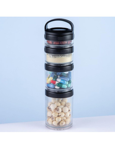Contenedor de Snacks Apilable Saycker - 4 Tarros Medida 40cc a 150cc