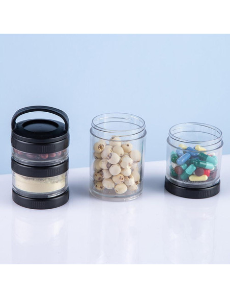 Contenedor de Snacks Apilable Saycker - 4 Tarros Medida 40cc a 150cc Contenedor de Snacks Apilable Saycker - 4 Tarros Medida 40cc a 150cc