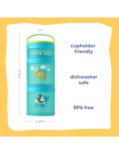 Contenedores Apilables Whiskware Disney Mickey y Pluto - 3 Tazas Contenedores Apilables Whiskware Disney Mickey y Pluto - 3 Tazas