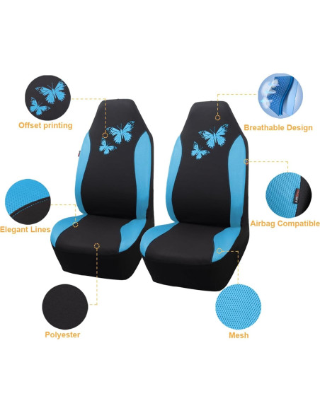 Cubiertas de Asiento de Coche Flying Banner FB-077 Azul Menta Cubiertas de Asiento de Coche Flying Banner FB-077 Azul Menta